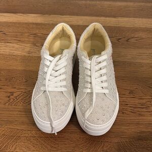 Betsey Johnson pearl platform sneakers, size 9 - never worn